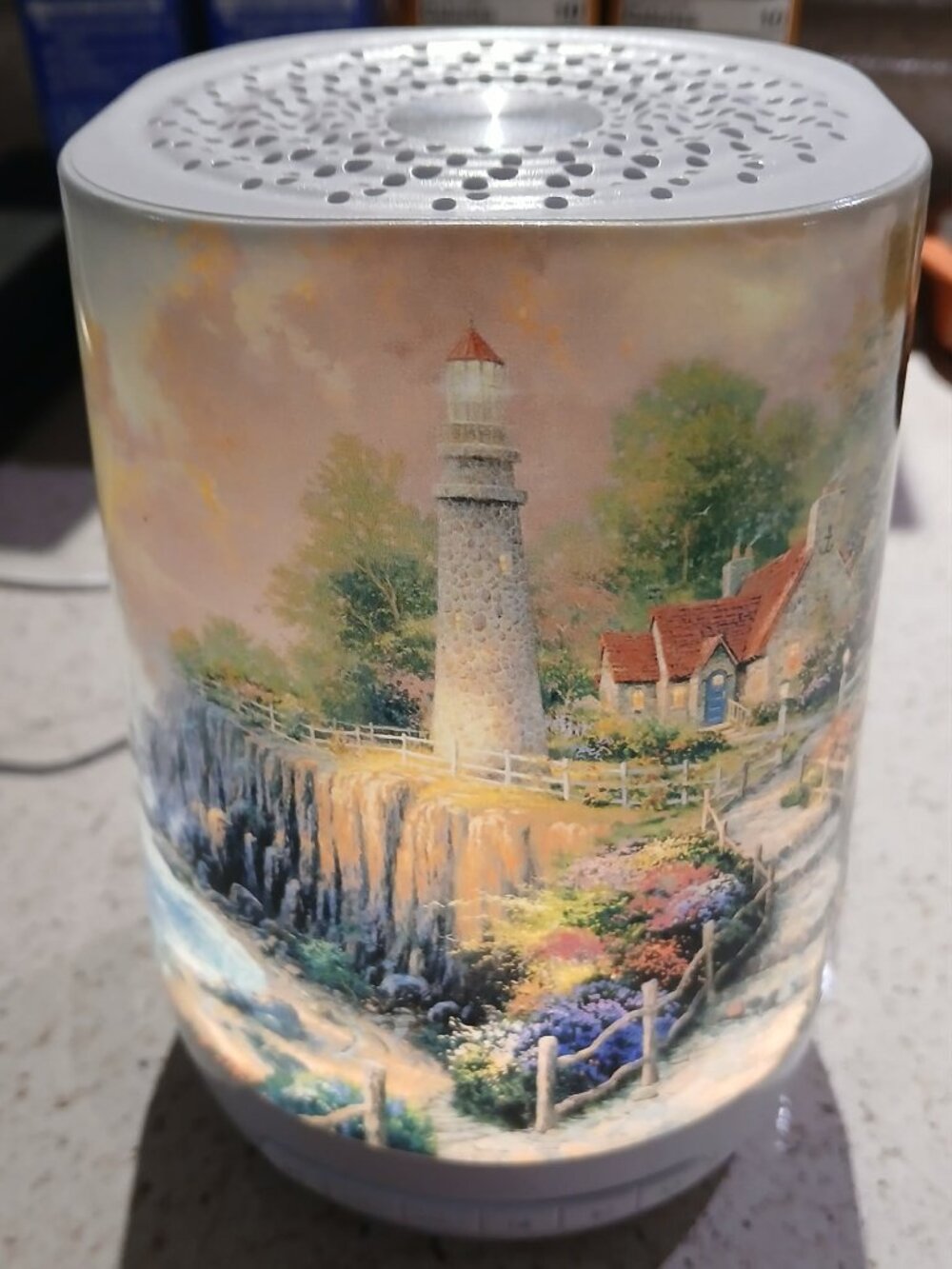 Thomas Kinkade Art Sleep Sound Machine Nightlight Lighthouse Ocean white noise
